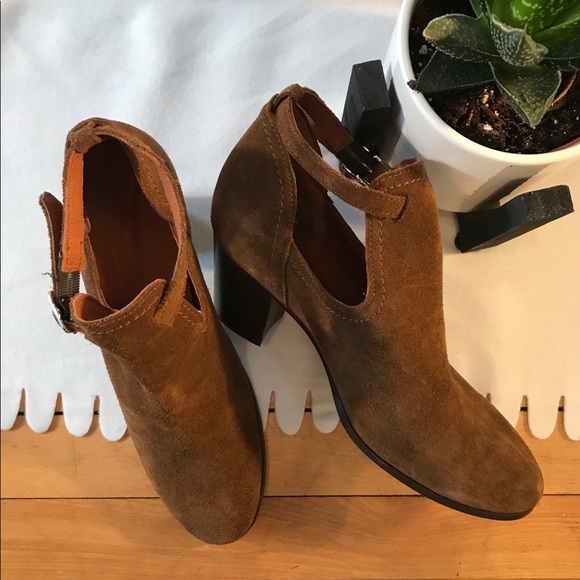 Frye Shoes - Frye brown suede cutout heeled booties